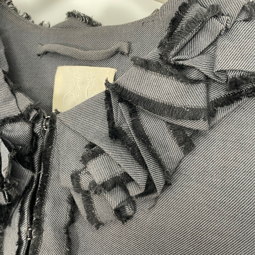 Rebecca Taylor Women's Gray Ruffle Edwardian Boss Babe Office Blazer Size 2 - Picture 11 of 12